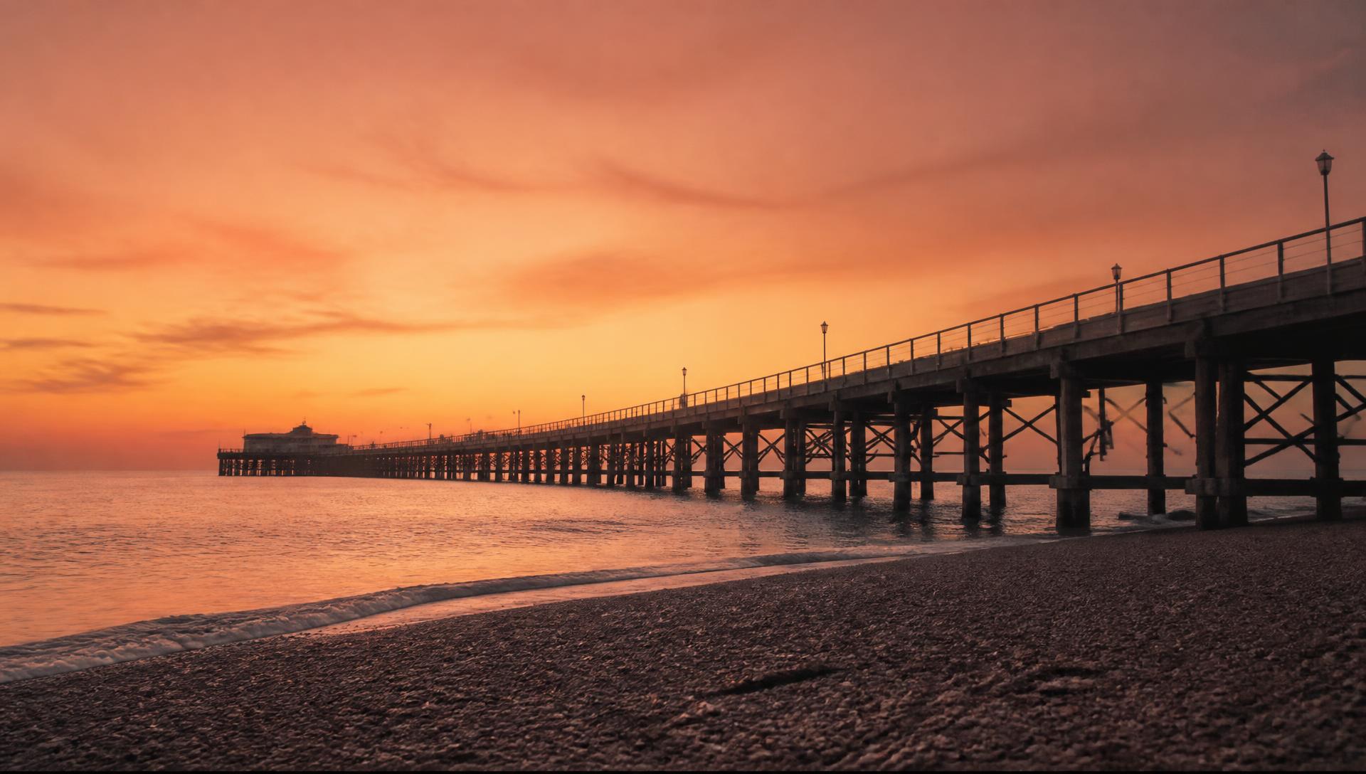 Deal seafront at sunset