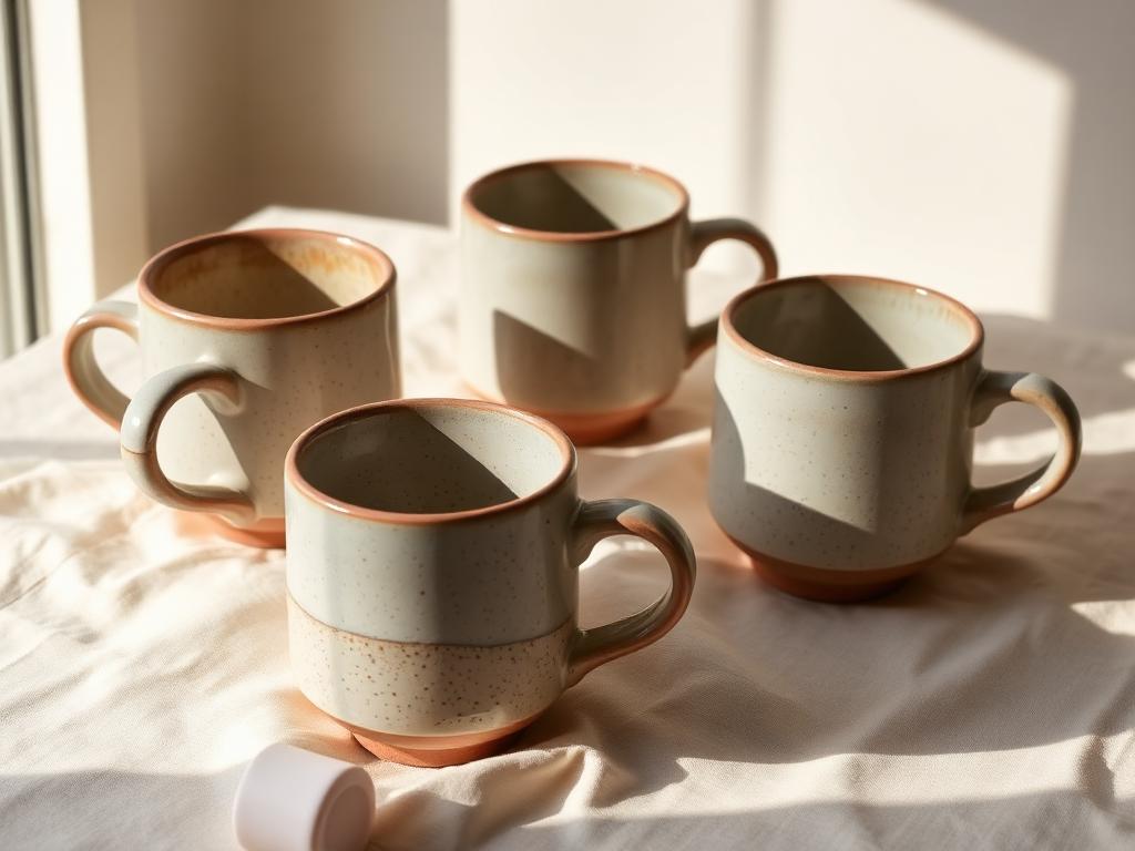 Speckled stoneware mugs (set of 4)